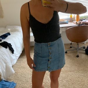 Jean button down skirt